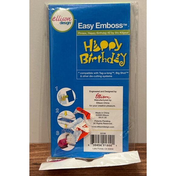 Ellison Design Easy Emboss Happy Birthday #2 by Stu Kilgour 22195 - Picture 2 of 2